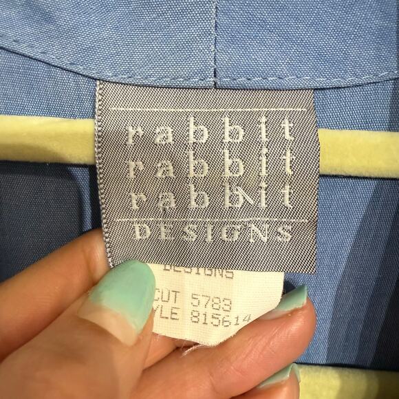 Rabbit Rabbit Rabbit Chambray Vintage Fringe Jumpsuit Sz M - Picture 6 of 12